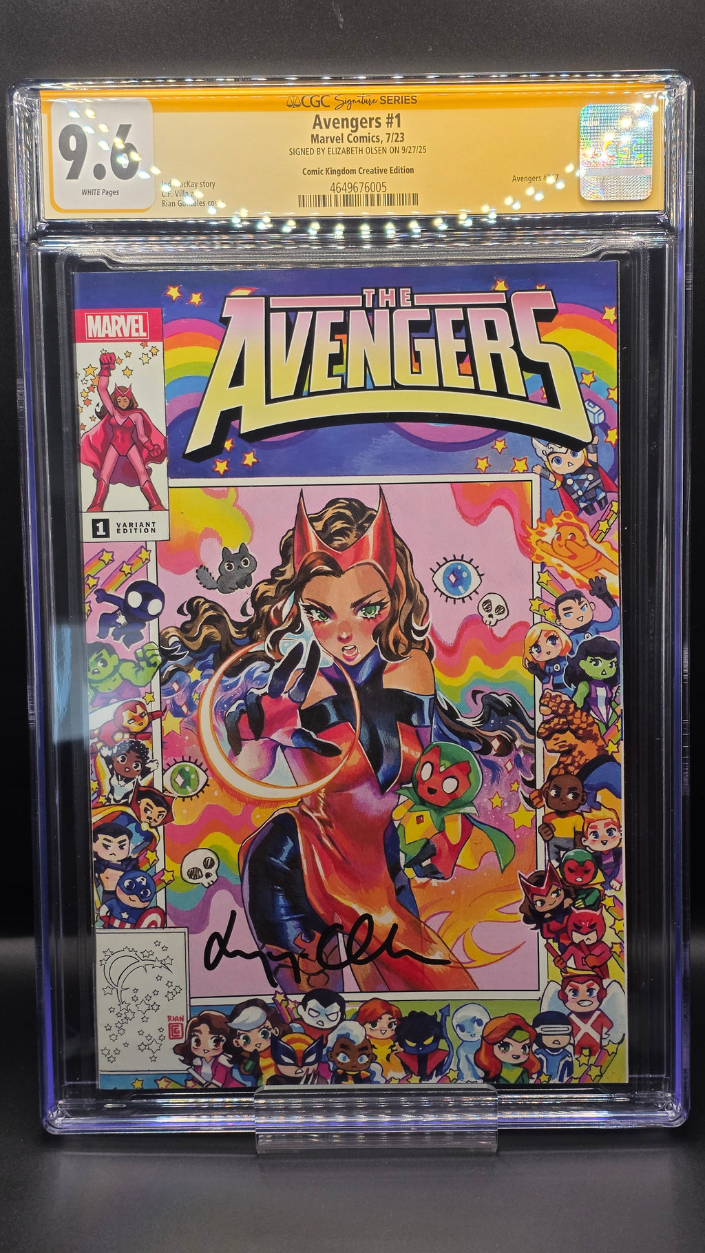CGC Signature Series Avengers #1 Comic Kingdom Creative Edition SIGNED By Elizabeth Olsen