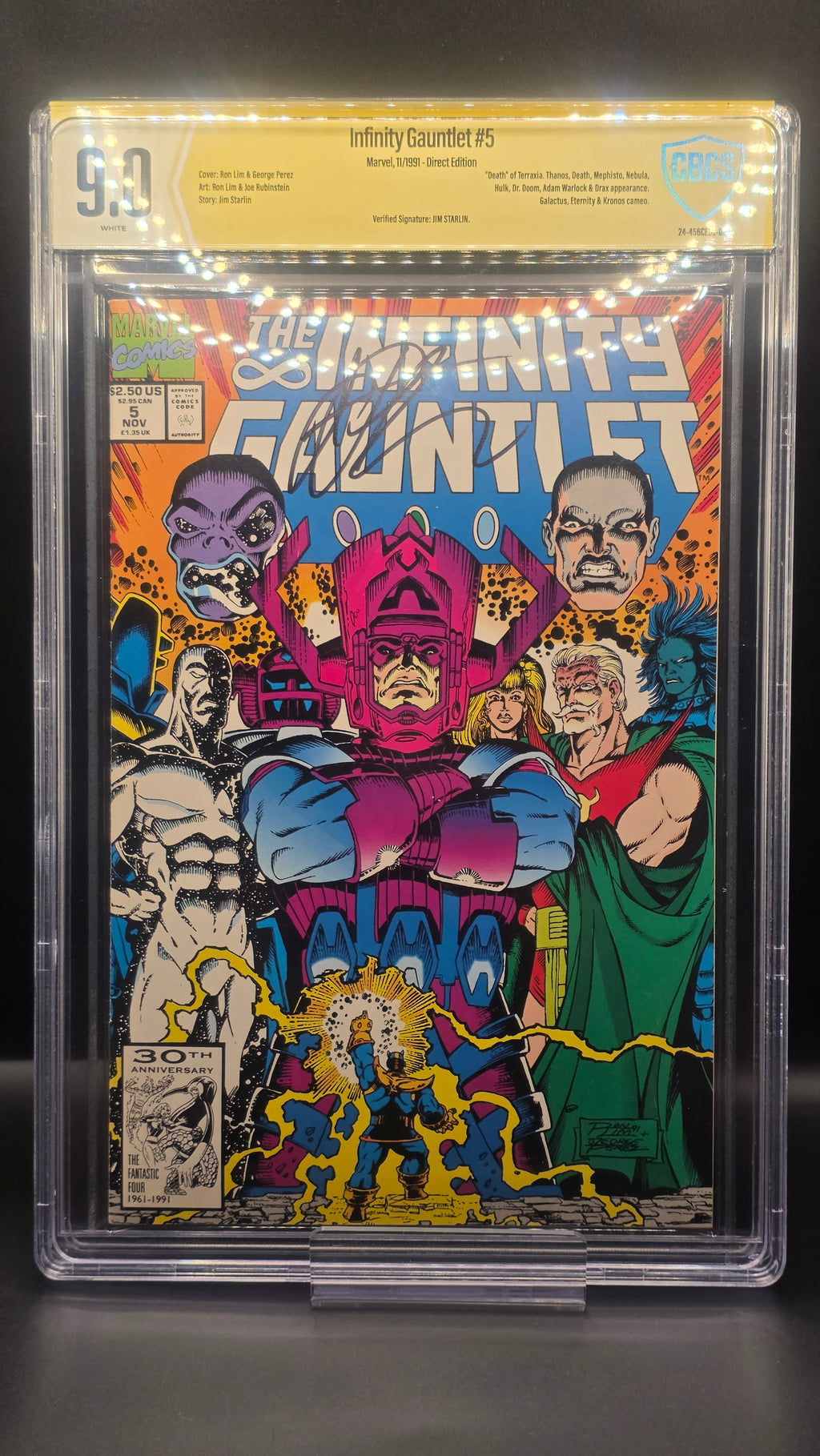 INFINITY GAUNTLET #5 CBCS GRADED  SIGNED BY JIM STARLIN