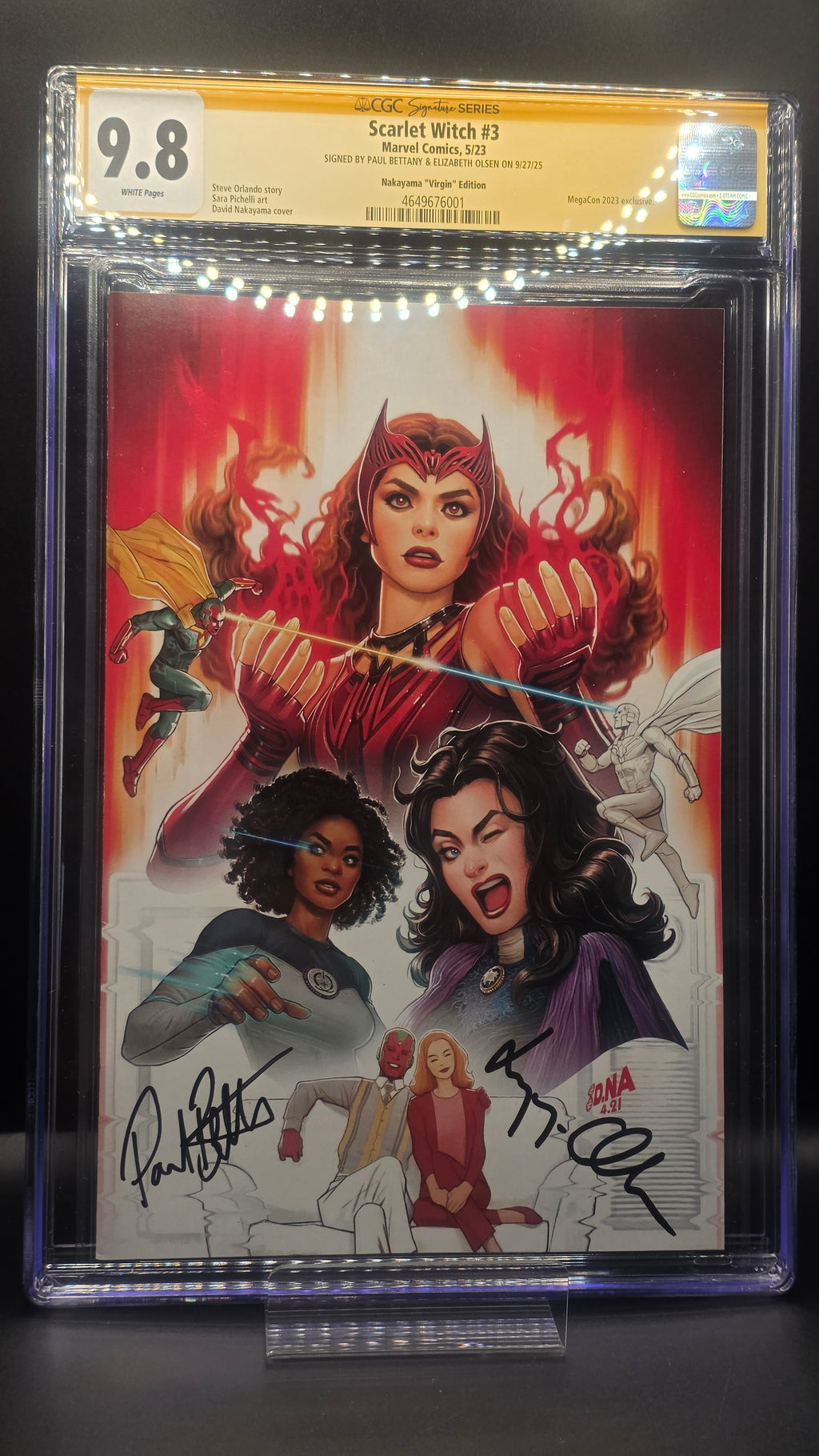 CGC Signature Series Scarlet Witch #3 Nakayama "Virgin" Edition Signed By Paul Bettany & Elizabeth Olsen